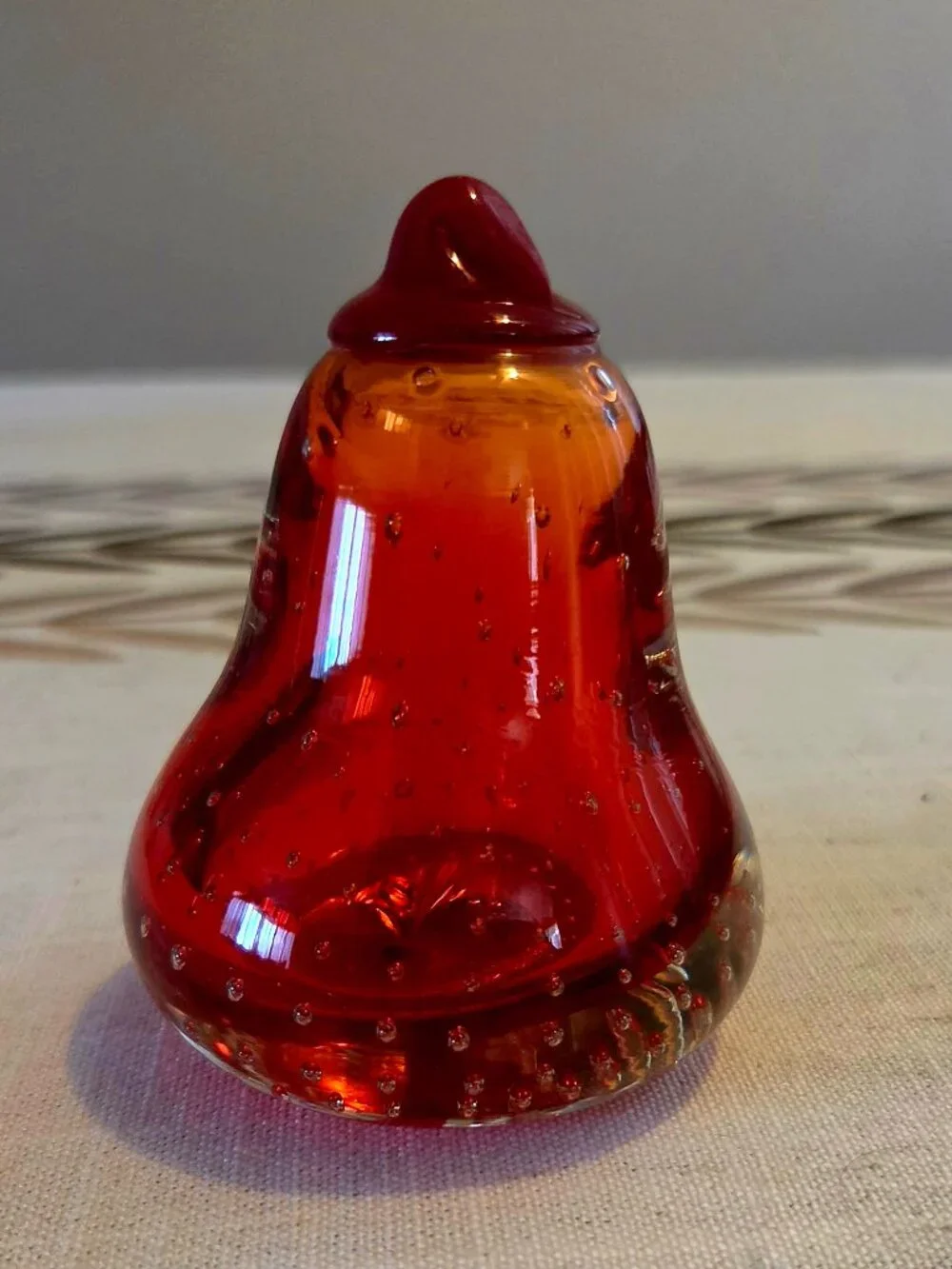 Vintage Artmark Japan Pear Paperweight Controlled Bubbles